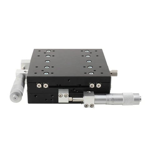 Dead Nuts Accurate Manual XY Axis Linear Stage 125X125mm Aluminum Sliding Table with precise control mechanism.