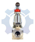 Needle valve, stainless steel 316, 1/4 in NPT male/female, 2-port hydraulic flow control, front view