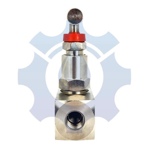 Needle valve, stainless steel 316, 1/4 in NPT male/female, 2-port hydraulic flow control, front view