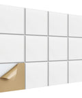 Dope Square Acoustic Wall Panels Self Adhesive 12 Pack Heavy Duty Sound Dampening Tiles For Killer Room Vibes And Knockout Noise Control Odorless Premium Design displayed on wall with one tile revealing adhesive backing.