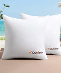 Pack Of 2 18x18 Outdoor Waterproof Throw Pillow Inserts With Water Resistant Fabric Cushions For Patio And Garden Durable 7D Polyester Fill