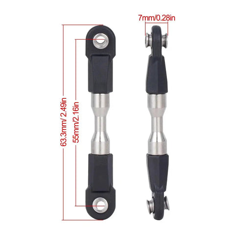 Close-up of the 7mm link from the Rear Sway Bar and Anti Tilt Link Kit for 1/10 RC Crawlers, aluminum alloy, bolt-on.
