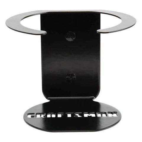 Garage Must Have Magnetic Cup Holder That Snaps Onto Any Metal Surface, Keeps Your Beverages Handy, Rubber Coated Magnet Protects Paint, Durable Steel Black Finish, Fits Most Cups Cans And Bottles, Easy, Quick Organization. Black steel cup holder with CRAFTSMAN logo, designed for garage use.