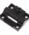 Adjustable Position Control Torque Hinge Two Pack For 43mm By 36mm Plastic Hinge With Four Pre Drilled Countersunk Holes Black E6 10 301 20 Series Door And Cabinet Hinges, shown in close-up view