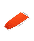 Kickass Heat Resistant Welding Sleeves For Men And Women, vibrant orange flame retardant cotton arm guard dimensions shown.