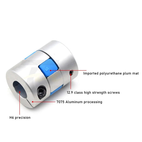 One Piece Three Jaw Flexible Shaft Coupling D25L30 Aluminum Motor Connector For Pneumatic CNC Equipment 5 To 12 Mm Bore Size close-up view with screw details