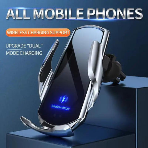 Hella Fast Auto Clamp Wireless Car Phone Charger With Instant Sensor Grip And Solid Magnetic Vent Mount For Zero Sweat Dash Setup and Ideal Grip Across Chevy Bolt EV Euv Blazer Volt Rides with wireless charging support.