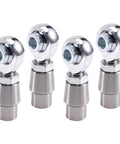 Shop Grade Eight Piece 5/8 Inch 18 Thread heim Joint Rod End Kit With Left And Right Hand Threads Featuring Heavy Duty Spacers Tube Adapters And Jam Nuts For Custom Builds - close-up of chrome heim joints.