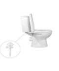 2 Pack Toilet Seat Screws Replacement Kit With Plastic Nuts And Washers For Fixing The Top Toilet Seat, showing a white toilet