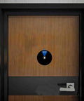 Door Sign For Office With 6 Inch Privacy Indicator And 6 Color States on wooden door showing 'Out Of Office' status