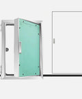 No Sweat Install Aluminum Frame Drywall Access Door Hidden Plumbing Inspection Hatch Paintable Ceiling Service Panel 32X38 Inch open view