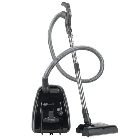 Black Airbelt K Series vacuum with hose and attachment, compatible with K Series Vacuum Maintenance Kit With Eight Filter Bags, Exhaust Filter And Pre Motor Microfilter For A Deep Clean, Pro Grade Replacement Set For Airbelt K Series Vacuums And Cleaners