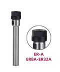 Top Shelf Er20 Er25 Er32 Er40 Extended Cnc Milling Tool Holder, steel holder with black nut, designed for CNC machines.