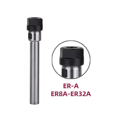 Top Shelf Er20 Er25 Er32 Er40 Extended Cnc Milling Tool Holder, steel holder with black nut, designed for CNC machines.