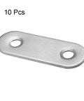 10 Pieces Repair Plates 47mm By 16mm Flat Fixing Mending Corner Brace Bracket Connector Set Silver Tone