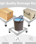 3 Pack Stainless Steel Dunnage Rack Set With Over 1000 Pound Capacity No Assembly Floor Shelves holding various items