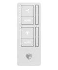 Super Fly 60 Inch Smart Outdoor Ceiling Fan With Senseme Tech And Wifi App Control remote control with buttons for fan and light