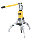 Heavy Duty 5 Ton Hydraulic Gear Puller Separator With 3 Jaws Bearing Hub Removal Tool Kit featuring yellow steel body