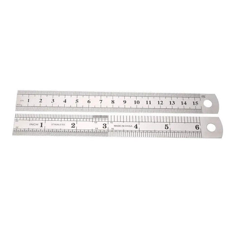 15 Cm Straight Ruler For Drafting And Math Class Double Sided Metal Tool Pro Grade Precision Measuring Ruler For School And Office