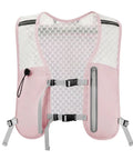 Front view of Grab And Go Hydration Running Vest For Men And Women With 500ml Soft Flask Ultra Lightweight Water Pack in pink.