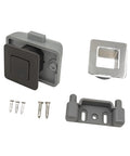 Push Button Latch Lock For 15mm Thick Door Panels Black Heavy Duty Push Lock Cabinet Latch with screws and accessories.