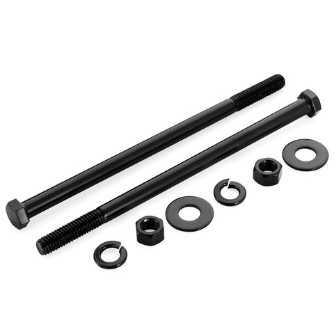 Half Inch 13 Thread Hex Head Screws And Bolts Kit With Nuts, Flat And Lock Washers, Partially Threaded, Stainless Steel 18-8 Black Finish