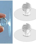 Close-up of Crystal Diamond Drawer Knobs Self Adhesive Clear Acrylic Pull Handles For Wardrobe Cabinets and Furniture, pack of 2.