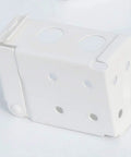 Rock Solid White Box Mount Brackets For Low Profile Horizontal Blinds Fits 2 Inch Square Headrail Dead Simple Window Treatment Hardware close-up view