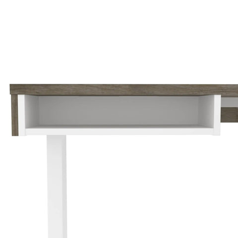 L Shaped Electric Standing Desk Adjustable Height Commercial Workstation Heavy Duty Desktop Melamine Finish walnut grey white with storage drawer.