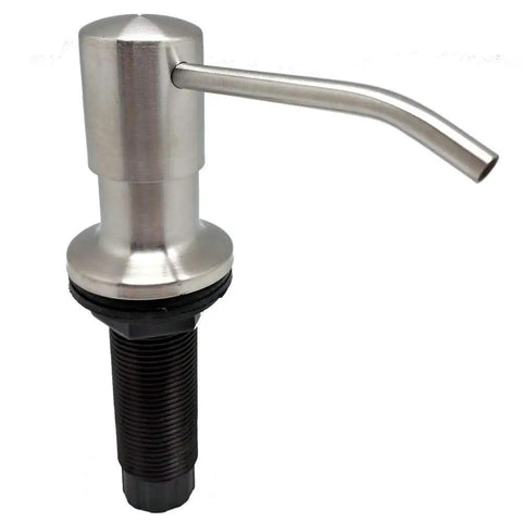Top Fill Built In Soap Dispenser For Kitchen And Bath Stainless Steel 17 Oz Bottle Capacity Long 3 Inch Nozzle Check Valve Keeps Prime