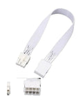Beefy PCIe to 8 Pin Extension Cable Featuring Tinned Copper Conductors for Steady Gpu Power Delivery and Flame Retardant PVC Jacket, white color.