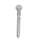 Stainless Steel Half Thread Hex Lag Screws Set, Self-Tapping Wood Screws In A2-70 High Hardness, single view of a screw.