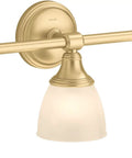 Dope Devonshire Style Bath Vanity Wall Sconce Lighting 3 Light Adjustable Up Or Down UL Listed Frosted Glass Shades Brushed Bronze Finish