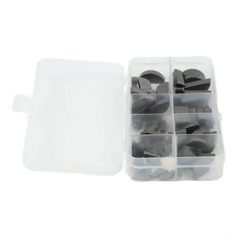 Half Moon Keys Set Carbon Steel Keyway And Key Stock Kit With Storage Box 80 Piece Assortment open box showing compartments