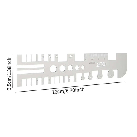 Metal measuring tool from Pro DIY Metal Bender Kit For Sheet Metal And Tubes with folding and auxiliary bending tools.