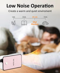 Portable Mini Space Heater For Home Office Desktop Pink With Auto Shut Off Safety Rotatable Stand With Anti Slip Base