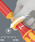 Series 7400 VDE Kraftform Adjustable Torque Handle 1.7-3.5 Nm With Audible And Perceivable Overload Signal, red and yellow grip