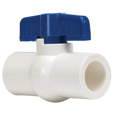 Ball Valve PVC Schedule 40 Solvent To Solvent Connections Half Inch Blue For Home Plumbing Durable PVC Shutoff Valve