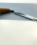 Pro Grade Dual Handle Draw Knife Sporting A Killer Razor Edge And Sweet Grip for clean wood carving with oiled oak handles.