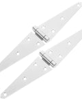 Twin Pack Heavy Duty Galvanized Steel Door Hinges Built Tough As Nails For Sheds Barns And Wood Fences Weather Resistant Outdoor Replacement Hardware Kit No Stress Install - silver hinges with pin, mounting holes visible.