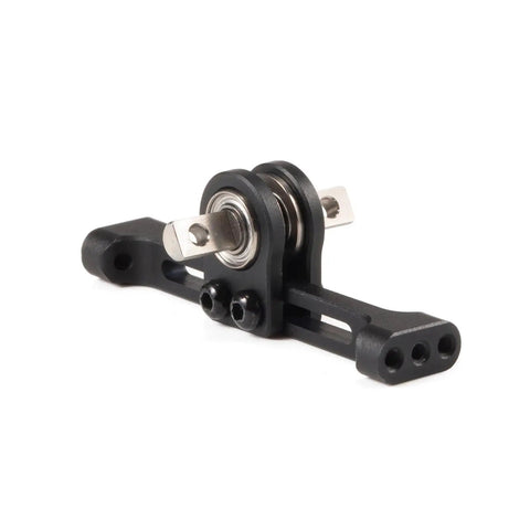Adjustable Aluminum Carrier Bearing Cross Member For SCX24 One Twenty Fourth Scale Micro Crawler Build Upgrade 35mm Wide With 3mm D Shaped Shaft CNC Machined Lightweight Durable Performance, side view