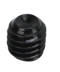 Close-up of a black steel component from the 5Pcs CNC Motor Jaw Shaft Coupler Set Anti Burr Universal Shaft Coupling Durable Steel With Smooth Edges
