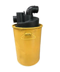 2.5 Inch Woodworking Dust Collector With Dual Filtration Cyclone System and Turbocharged Suction in yellow container