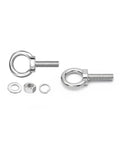 M3 Stainless Steel Eye Bolt Kit with nut, flat washer, and spring washer for DIY hanging projects indoor outdoor use heavy duty anchor