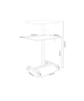 Dimensions of Fully Adjustable Rolling Laptop Stand With Rugged Aluminum Frame Convertible Standing Desk Tray for easy use.