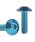 Titanium M5 20mm Button Torx Bolt T25 Drive Blue 4 Pack For Bike And Motorcycle TC4 Titanium Alloy Corrosion Resistant