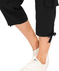 Women's Hiking Cargo Shorts With Quick Dry Fabric Multiple Pockets And Zipper Closure Built For Boating And Camping in black XL