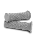 Non Slip Rubber Motorcycle Hand Grips For Seven Eighths Inch 22mm And 24mm Bars Open End Vintage Thruster Style