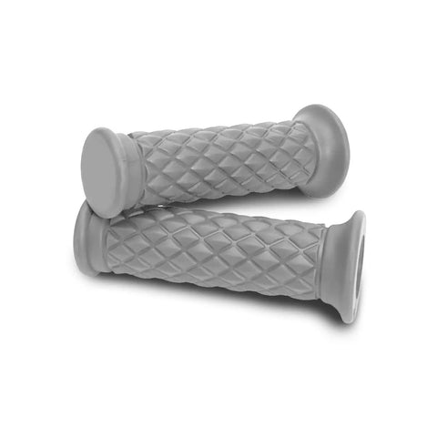 Non Slip Rubber Motorcycle Hand Grips For Seven Eighths Inch 22mm And 24mm Bars Open End Vintage Thruster Style