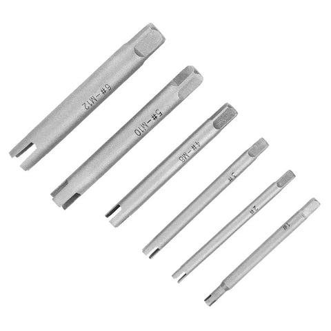 Tap Extractor Set For Stripped Taps And Broken Screws Three Types Six Piece Steel Kit Pro Grade Heavy Duty Remover Tools